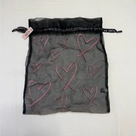 NWT Victoria's Secret Black and Pink Sheer Bag - Picture 3 of 3